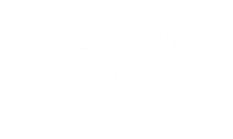 Dubai, with text in both English and Arabic