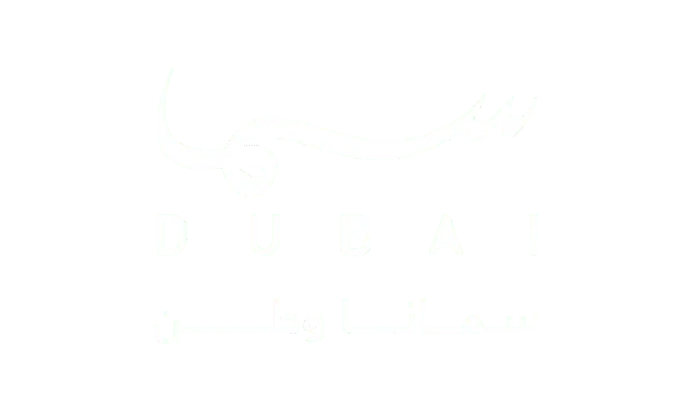 Dubai, with text in both English and Arabic